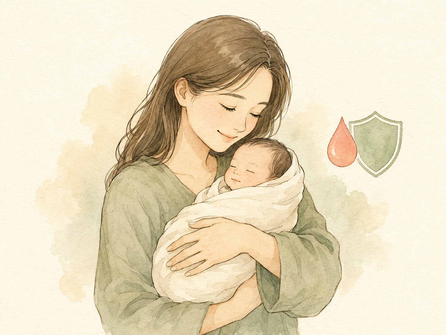 母子感染のイラスト